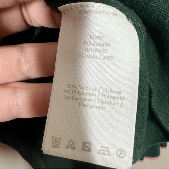 Boden Womens Lavinia Ruffle Trim Knit Sweater Size 12 Green Work Office - Picture 7 of 10